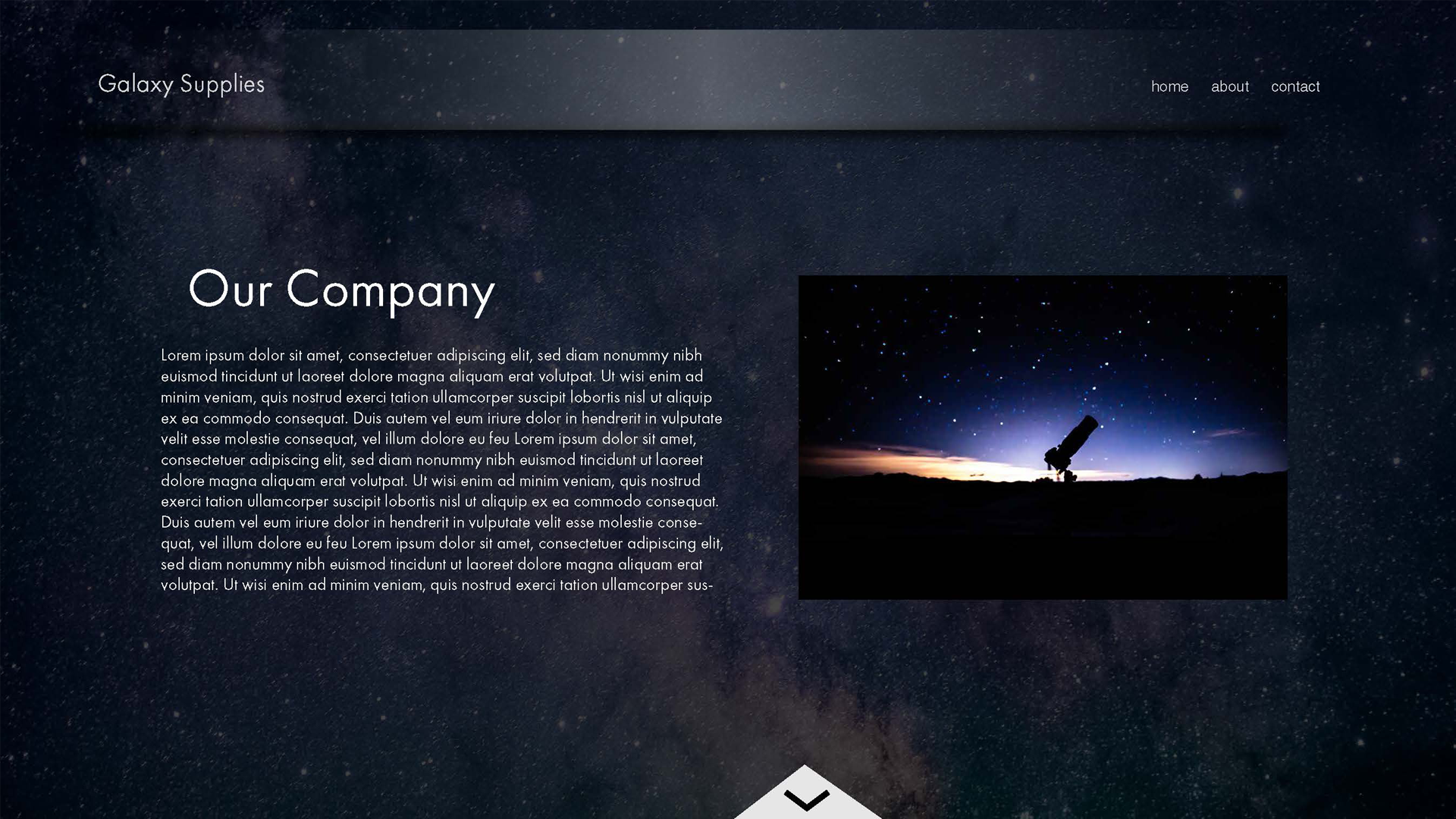 Telescope Supplies UI Design